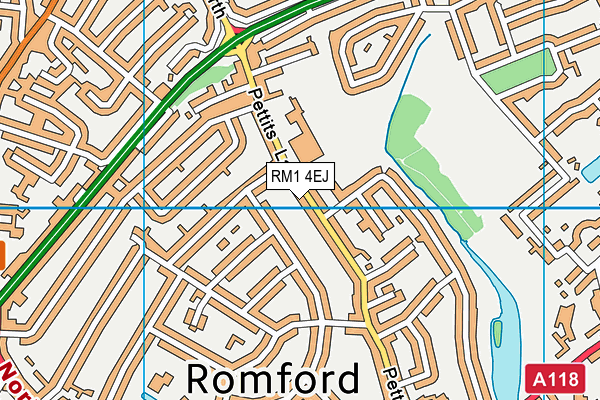 RM1 4EJ map - OS VectorMap District (Ordnance Survey)