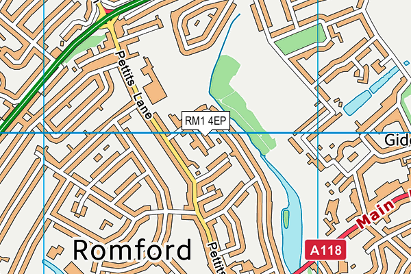 RM1 4EP map - OS VectorMap District (Ordnance Survey)