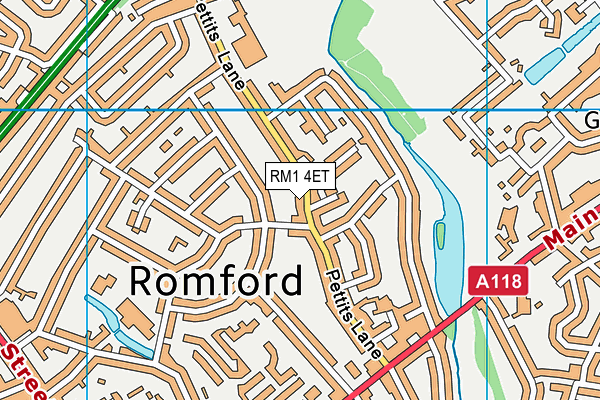 RM1 4ET map - OS VectorMap District (Ordnance Survey)