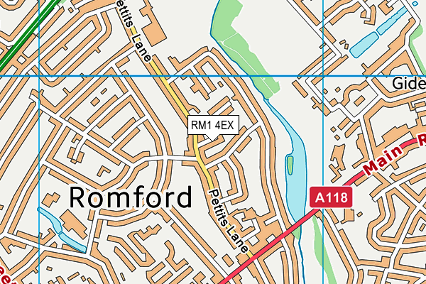 RM1 4EX map - OS VectorMap District (Ordnance Survey)