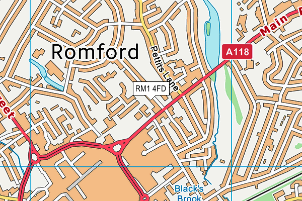 RM1 4FD map - OS VectorMap District (Ordnance Survey)