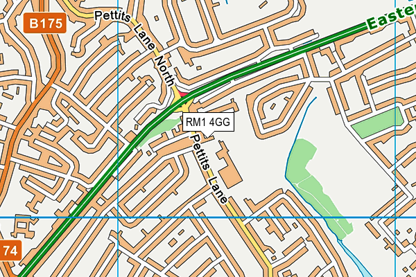 RM1 4GG map - OS VectorMap District (Ordnance Survey)