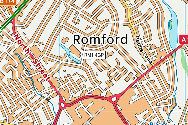 RM1 4GP map - OS VectorMap District (Ordnance Survey)