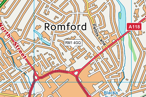 RM1 4GQ map - OS VectorMap District (Ordnance Survey)