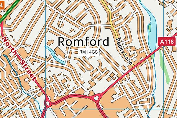 RM1 4GS map - OS VectorMap District (Ordnance Survey)