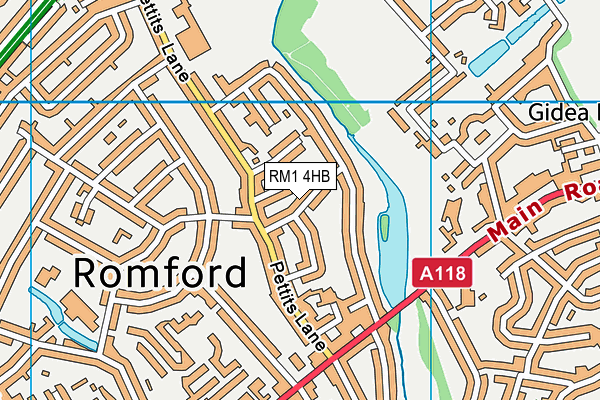 RM1 4HB map - OS VectorMap District (Ordnance Survey)