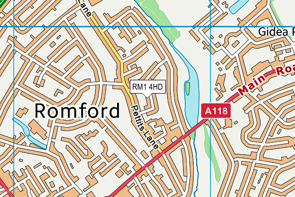 RM1 4HD map - OS VectorMap District (Ordnance Survey)