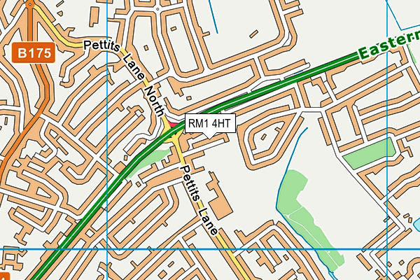 RM1 4HT map - OS VectorMap District (Ordnance Survey)