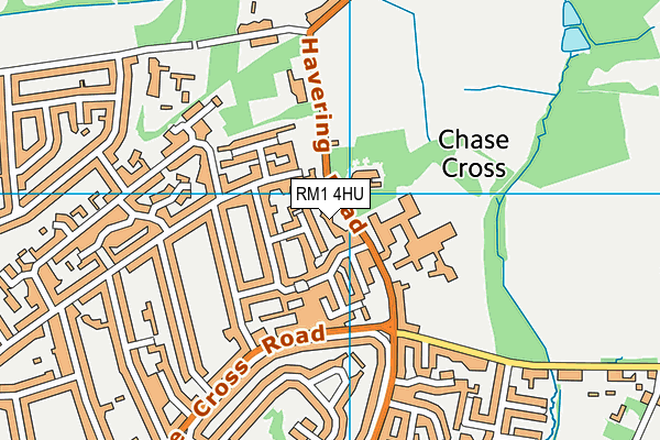 RM1 4HU map - OS VectorMap District (Ordnance Survey)