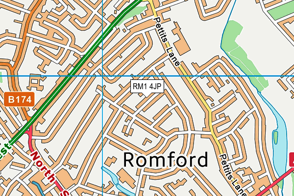 RM1 4JP map - OS VectorMap District (Ordnance Survey)