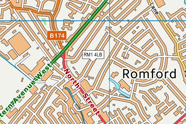 RM1 4LB map - OS VectorMap District (Ordnance Survey)