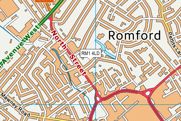 RM1 4LD map - OS VectorMap District (Ordnance Survey)