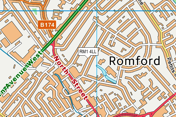 RM1 4LL map - OS VectorMap District (Ordnance Survey)