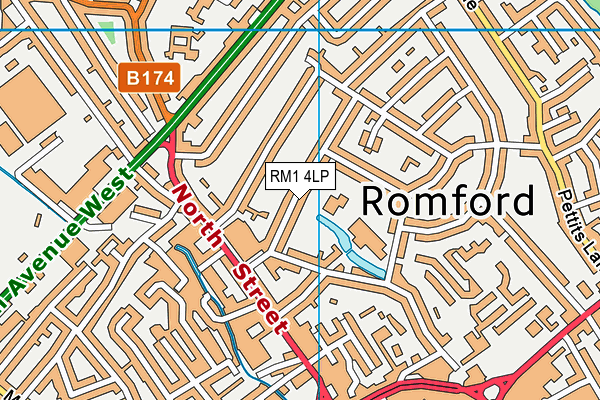 RM1 4LP map - OS VectorMap District (Ordnance Survey)