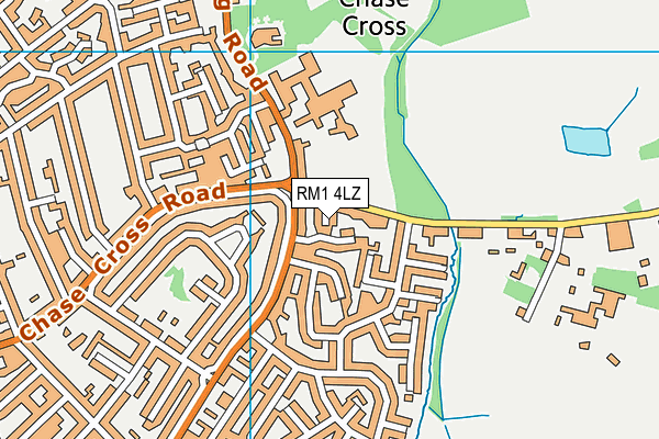 RM1 4LZ map - OS VectorMap District (Ordnance Survey)