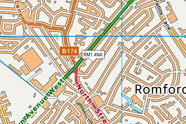 RM1 4NA map - OS VectorMap District (Ordnance Survey)