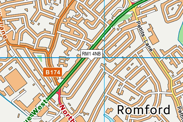 RM1 4NB map - OS VectorMap District (Ordnance Survey)