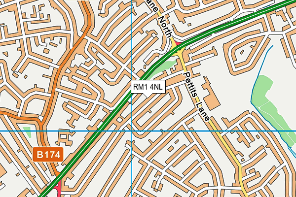 RM1 4NL map - OS VectorMap District (Ordnance Survey)
