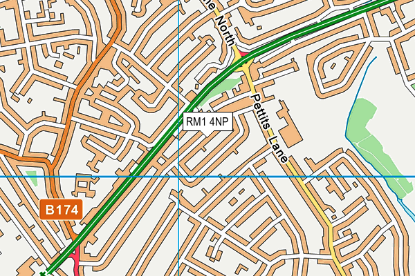 RM1 4NP map - OS VectorMap District (Ordnance Survey)