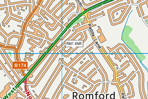 RM1 4NR map - OS VectorMap District (Ordnance Survey)