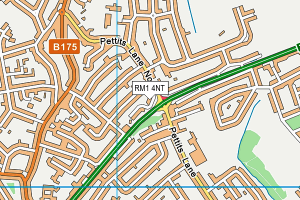 RM1 4NT map - OS VectorMap District (Ordnance Survey)