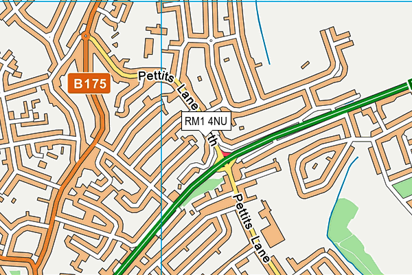 RM1 4NU map - OS VectorMap District (Ordnance Survey)