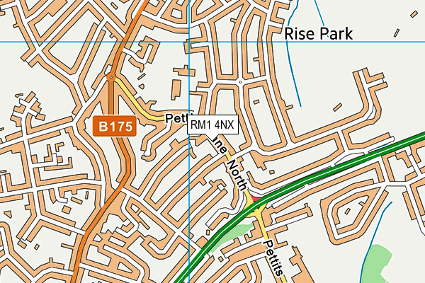 RM1 4NX map - OS VectorMap District (Ordnance Survey)