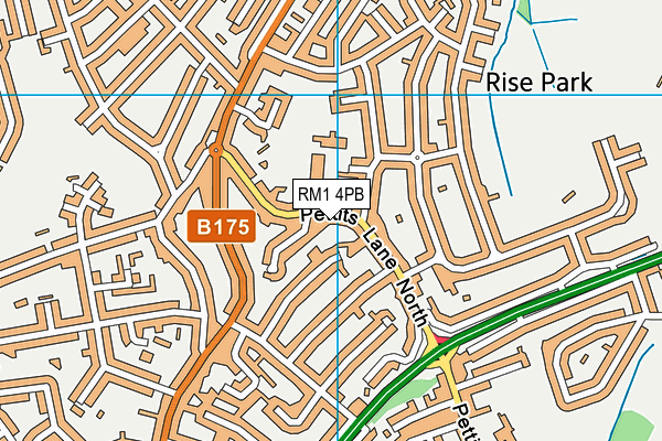 RM1 4PB map - OS VectorMap District (Ordnance Survey)