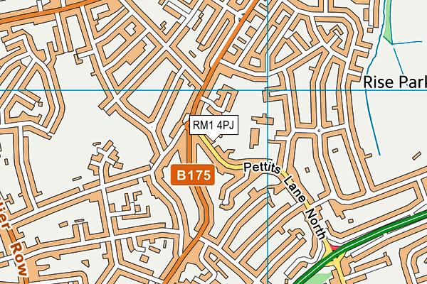 RM1 4PJ map - OS VectorMap District (Ordnance Survey)