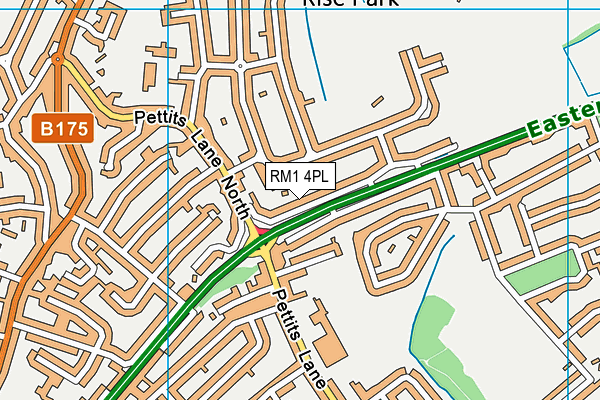 RM1 4PL map - OS VectorMap District (Ordnance Survey)