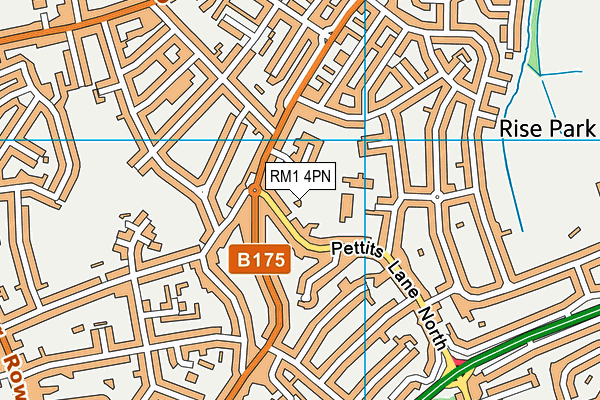RM1 4PN map - OS VectorMap District (Ordnance Survey)