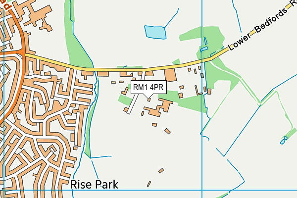 Risebridge Golf Centre map (RM1 4PR) - OS VectorMap District (Ordnance Survey)