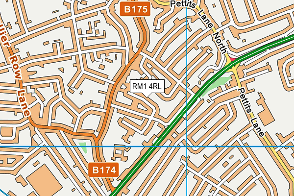 RM1 4RL map - OS VectorMap District (Ordnance Survey)