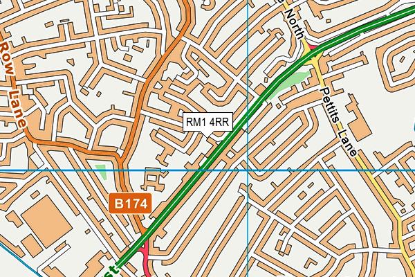 RM1 4RR map - OS VectorMap District (Ordnance Survey)