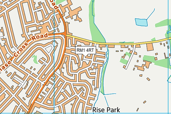 RM1 4RT map - OS VectorMap District (Ordnance Survey)