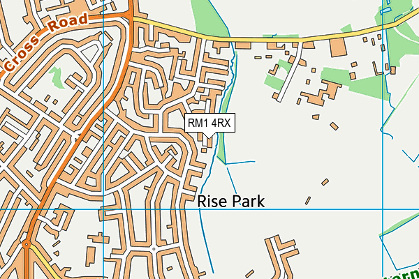RM1 4RX map - OS VectorMap District (Ordnance Survey)