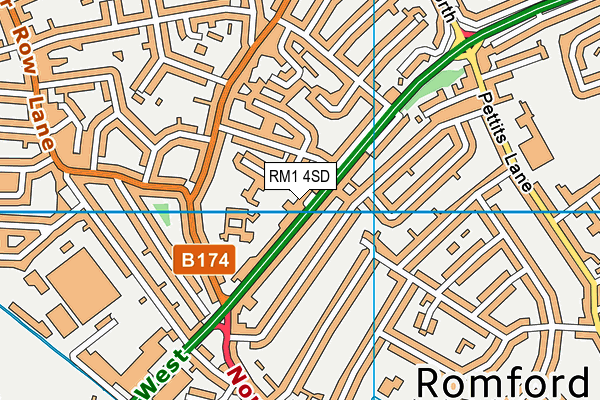 RM1 4SD map - OS VectorMap District (Ordnance Survey)