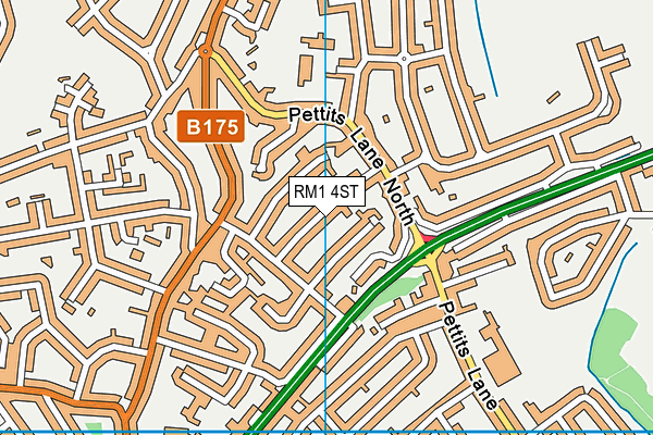 RM1 4ST map - OS VectorMap District (Ordnance Survey)