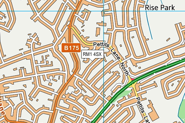 RM1 4SX map - OS VectorMap District (Ordnance Survey)