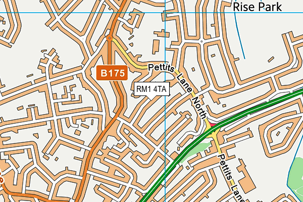 RM1 4TA map - OS VectorMap District (Ordnance Survey)
