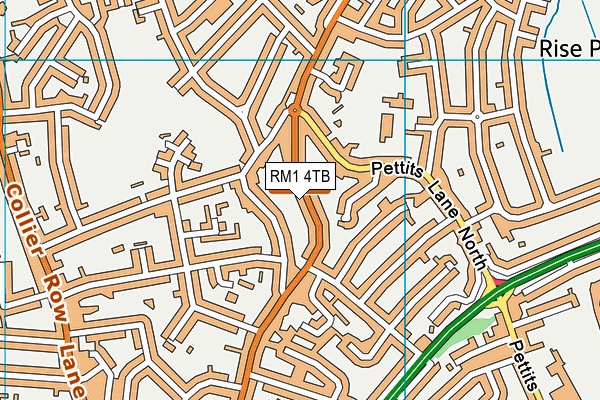 RM1 4TB map - OS VectorMap District (Ordnance Survey)