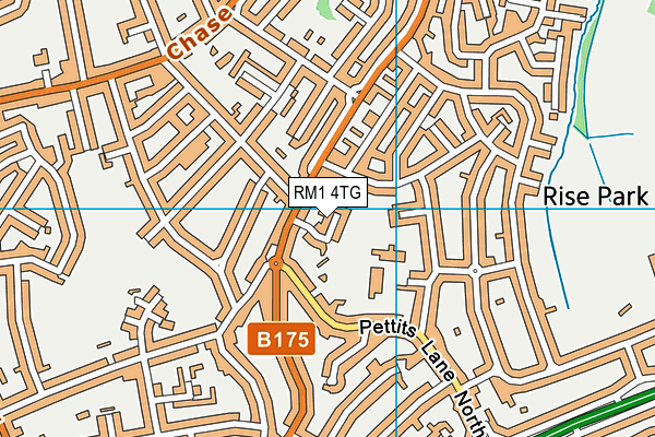 RM1 4TG map - OS VectorMap District (Ordnance Survey)