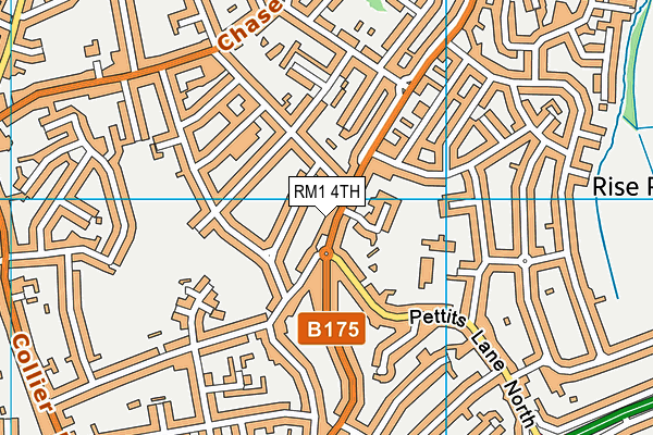 RM1 4TH map - OS VectorMap District (Ordnance Survey)