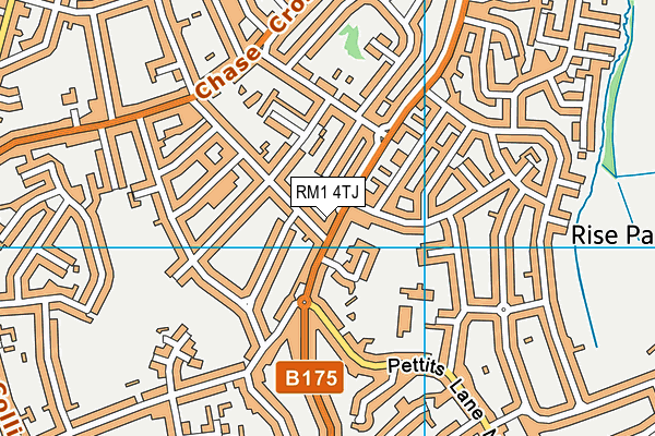 RM1 4TJ map - OS VectorMap District (Ordnance Survey)