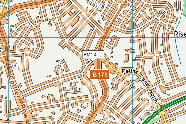 RM1 4TL map - OS VectorMap District (Ordnance Survey)