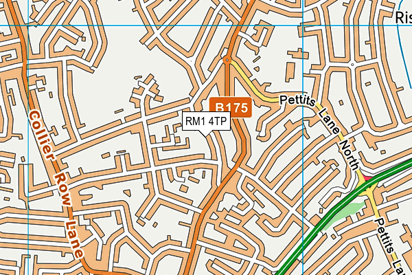 RM1 4TP map - OS VectorMap District (Ordnance Survey)
