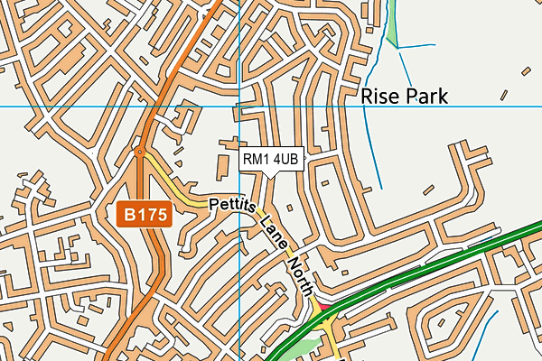 RM1 4UB map - OS VectorMap District (Ordnance Survey)