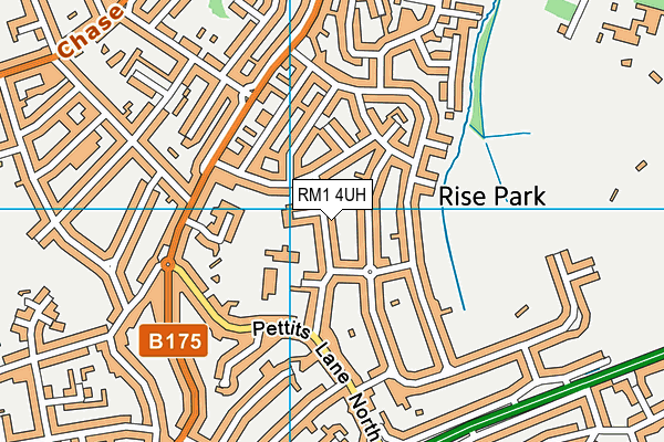 RM1 4UH map - OS VectorMap District (Ordnance Survey)