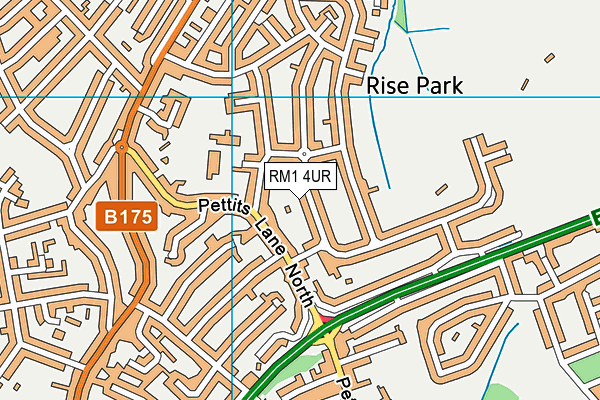 RM1 4UR map - OS VectorMap District (Ordnance Survey)