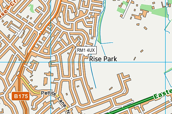 RM1 4UX map - OS VectorMap District (Ordnance Survey)